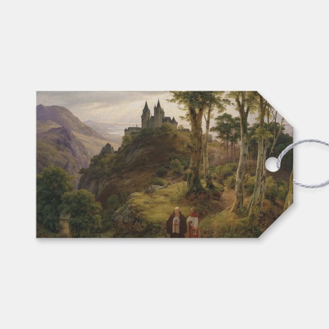 Romantische Landschaft mit Klosteranlage Geschenkanhänger (Vorderseite (Horizontal))