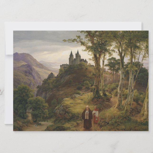 Romantische Landschaft mit Klosteranlage Karte (Vorderseite)