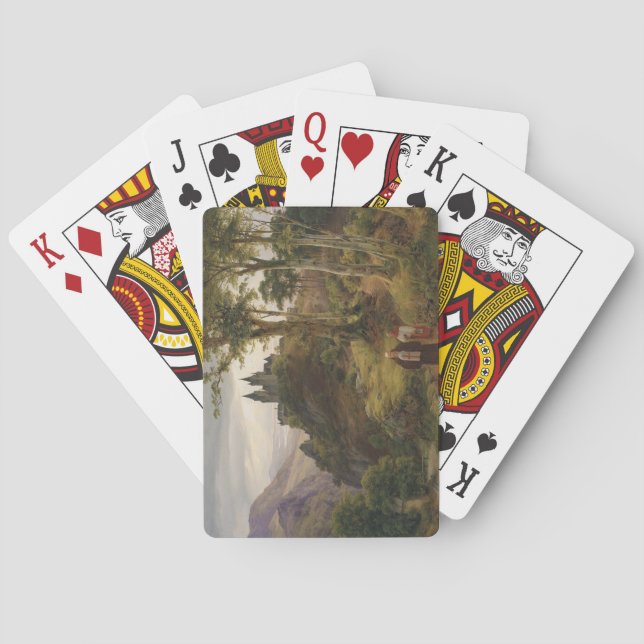 Romantische Landschaft mit Klosteranlage Spielkarten (Rückseite)