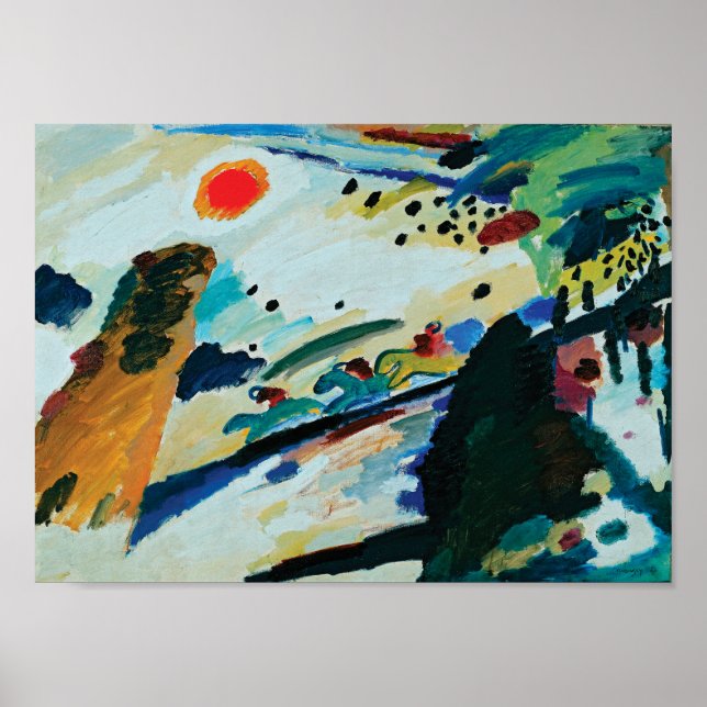 Romantische Landschaft von Wassily Kandinsky Poster (Vorne)