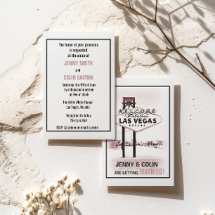 Romantische Las Vegas Moderne Hochzeit lädt ein Einladung