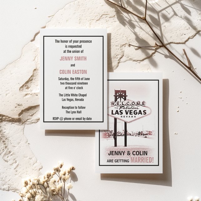 Romantische Las Vegas Moderne Hochzeit lädt ein Einladung (Von Creator hochgeladen)
