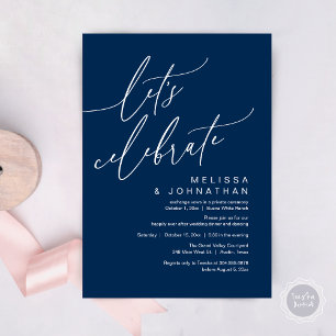 Romantische Lasst-uns-feiern-Hochzeits- Elopement- Einladung