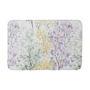 Romantische Lavendel Grün Gelbe Blumen Badematte