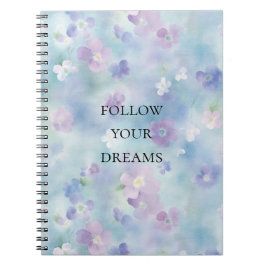 Romantische Lavendel Weiße Blume Notizblock