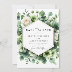 Romantische Leaf Eukalyptus Digital Wedding Save The Date