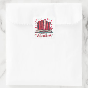 Romantische Lesestimmung Geschenk zum Valentinstag Quadratischer Aufkleber
