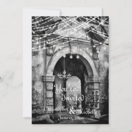 Romantische Lichter Gotische Bogenschießen Einladu Einladung