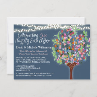 Romantische Lichter Whimsical Tree Post Hochzeit E Einladung