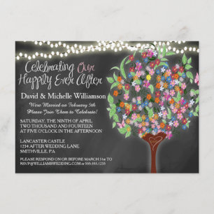 Romantische Lichter Whimsical Tree Post Hochzeit E Einladung