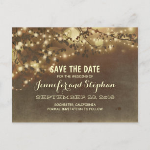 romantische Lichterketten Save-the-Date Postkarten