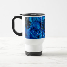 Romantische Liebe Blue Glitzer Glamour Rose Reisebecher