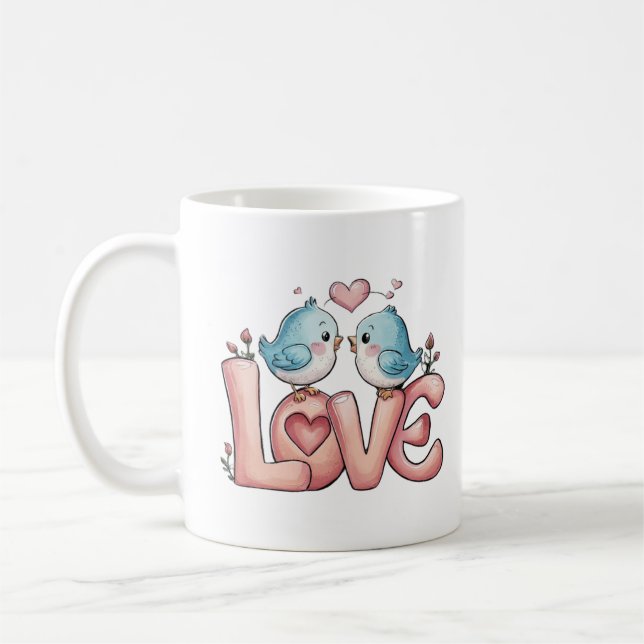 Romantische LIEBE Cartoon Kaffeetasse (Links)
