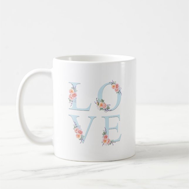 Romantische Liebe der Blumen Kaffeetasse (Links)