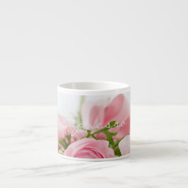 Romantische Liebe Espresso Tasse Pink Blume Bouque