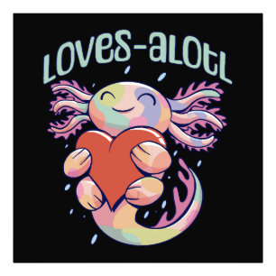 Romantische Liebe - glücklicher Axolotl Fotodruck