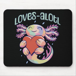 Romantische Liebe - glücklicher Axolotl Mousepad