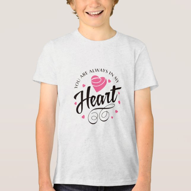 Romantische Liebe Herz Tri-Blend Shirt (Vorderseite)