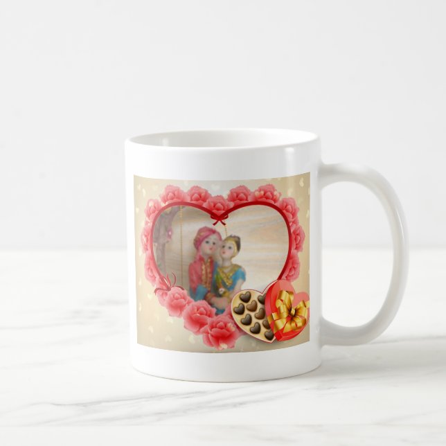 Romantische Liebe Herzens Kunstdruckerei Tasse (Rechts)