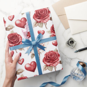 Romantische Liebe Herzenshochzeit Geschenkpapier