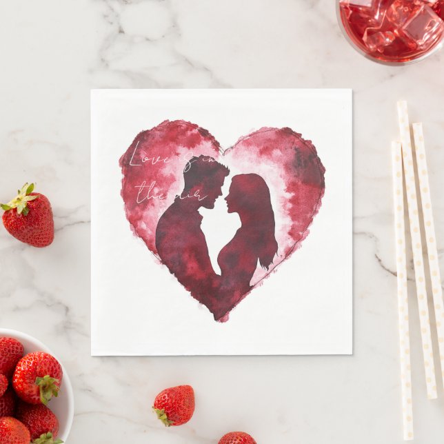Romantische Liebe Herzenshochzeit Serviette (Beispiel)