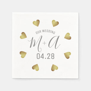 Romantische Liebe Hochzeit Serviette