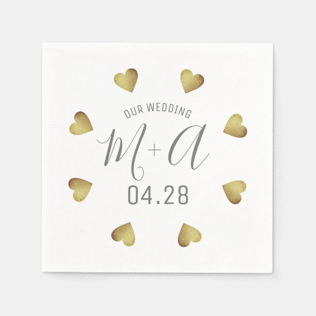 Romantische Liebe Hochzeit Serviette (Vorderseite)