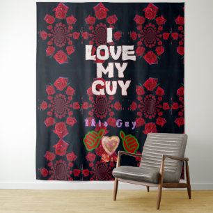 Romantische Liebe - Ich Liebe mein Typ Textdesign Wandteppich