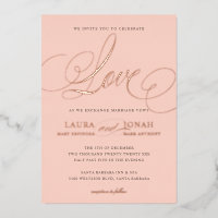 Romantische Liebe Kalligrafie Rosa Rose Gold