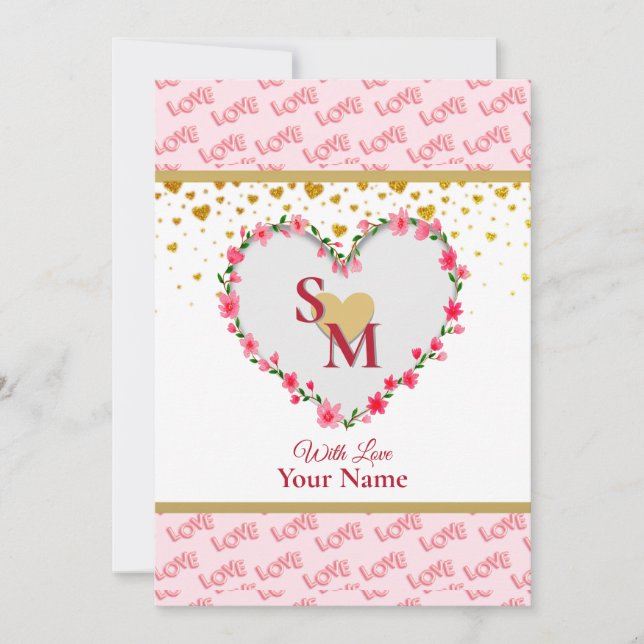 Romantische Liebe-Kalligraphie-Monogramm (Vorderseite)