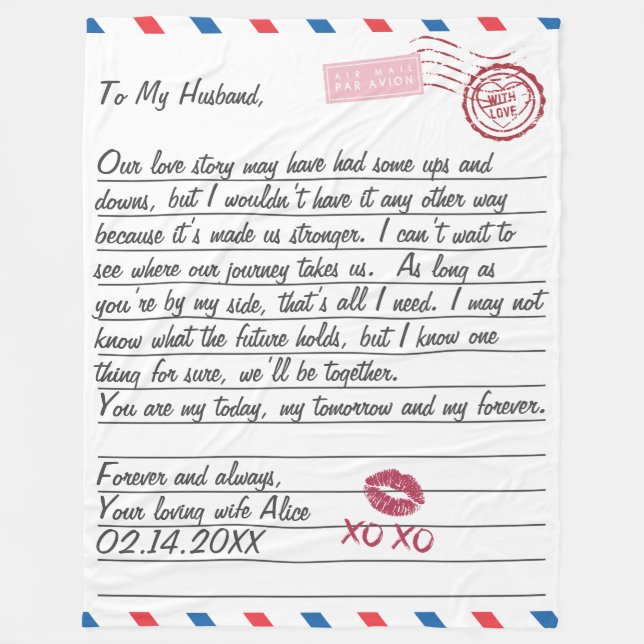 Romantische Liebe Letter Valentine's Day Anniversa Fleecedecke (Vorderseite)