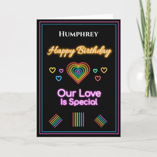 Romantische Liebe LGBT Rainbow Birthday Personalis Karte
