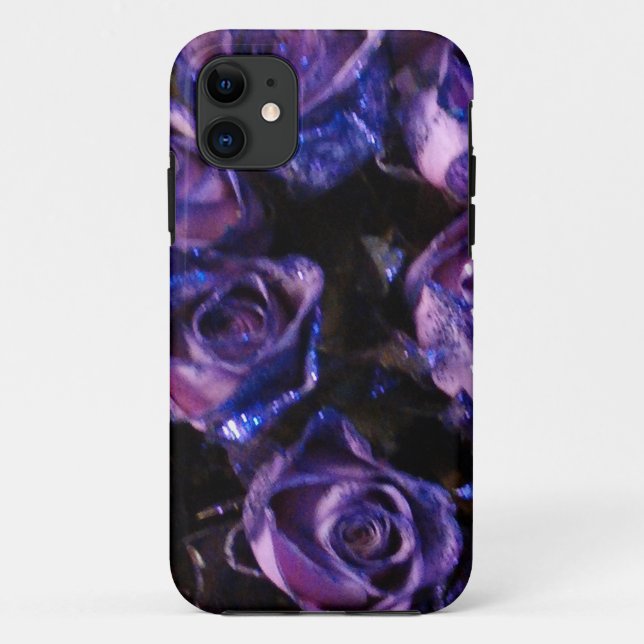 Romantische Liebe Lila Valentine Glitzer Rose Case-Mate iPhone Hülle (Rückseite)