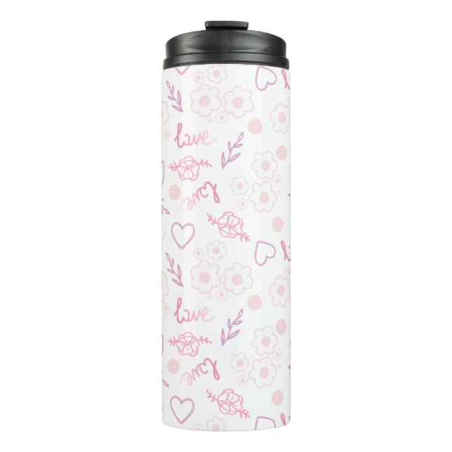 Romantische Liebe Muster Thermosbecher (Vorderseite)