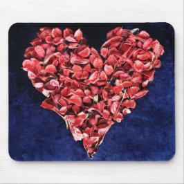 Romantische Liebe Rose Petal Rotes Herz Mousepad