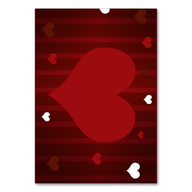 Romantische Liebe Rot und Weiß Herzlich Willkommen Tischnummer (Vorderseite)