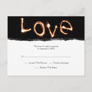 Romantische Liebe Sparklers Wedding RSVP Karte