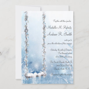 Romantische Liebe Swing Winter Wonderland Hochzeit Einladung