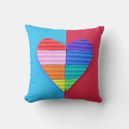 Romantische Liebe Twin Rainbow Hearts Kissen