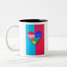 Romantische Liebe Twin Rainbow Hearts