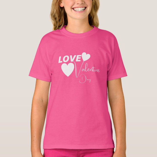 Romantische Liebe Valentinstag T-Shirt (Vorderseite)