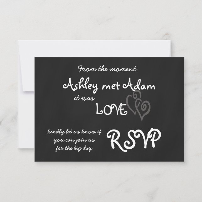 Romantische Liebe Wedding RSVP Card | Kopfbrett Karte (Vorderseite)