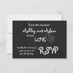 Romantische Liebe Wedding RSVP Card Kopfbrett Karte