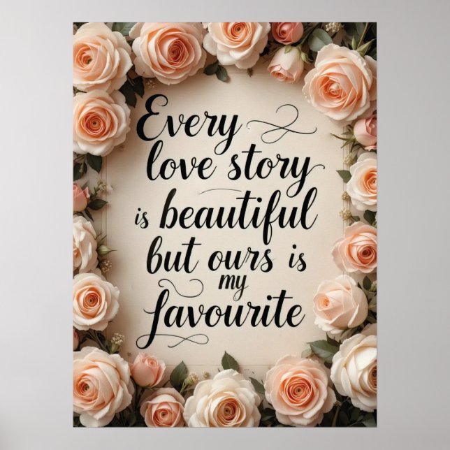 Romantische Liebe Zitat Kunst Poster (Vorne)