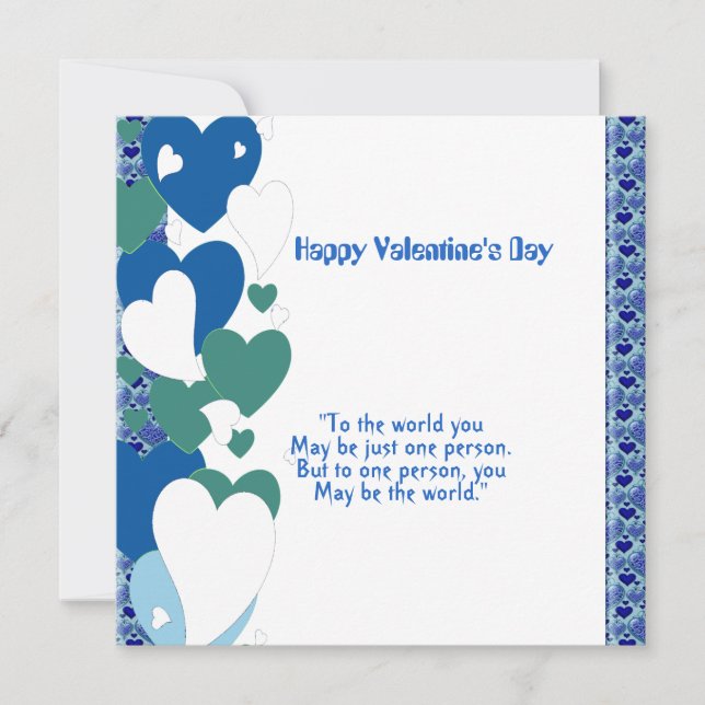 Romantische Liebe Zitat Sweep Herz Valentine Card (Vorderseite)