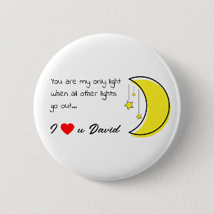 Romantische Liebe Zitat von Moon Vector Art Button