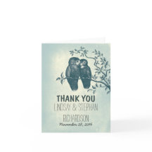 romantische Liebeeulen-Paarhochzeit danken Ihnen