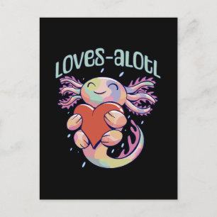 Romantische Lieben - fröhliches axolotl Postkarte