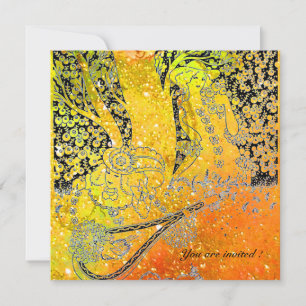 ROMANTISCHE LIEBENDE,ROMANZE IN GELBEN ORANGEN FUN EINLADUNG