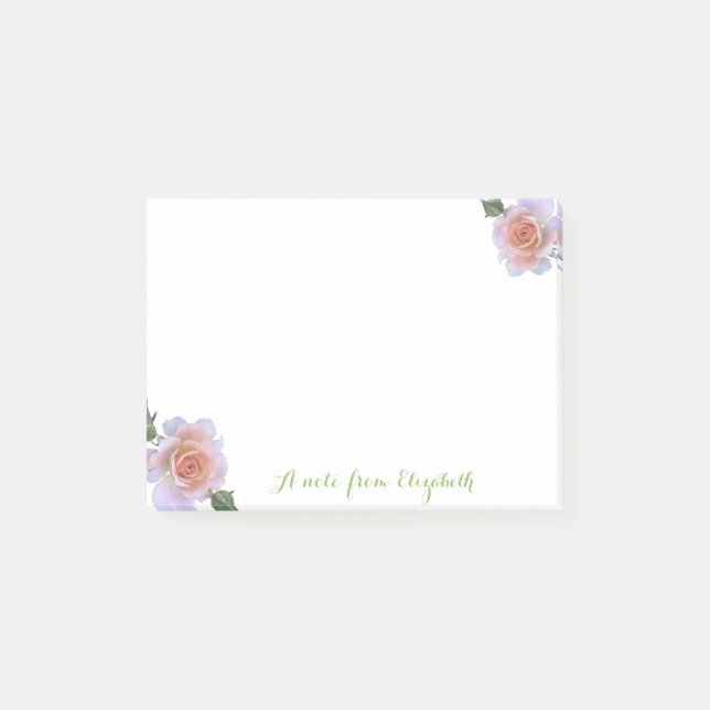 Romantische Liebenswürdigkeit Stilvoll, Rose Post-it Klebezettel (Vorderseite)